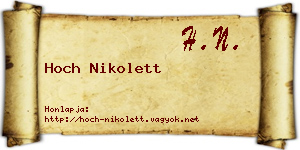 Hoch Nikolett névjegykártya